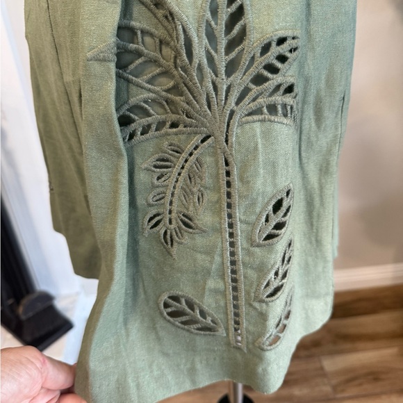 Caroline Constas Olive Green Smocked Romper - Picture 5 of 8